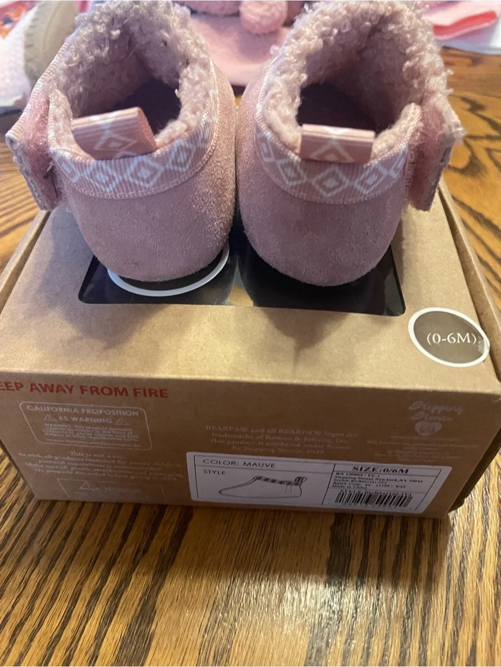 BearPaw Stepping Stones Pink Plush Lined Baby Booties